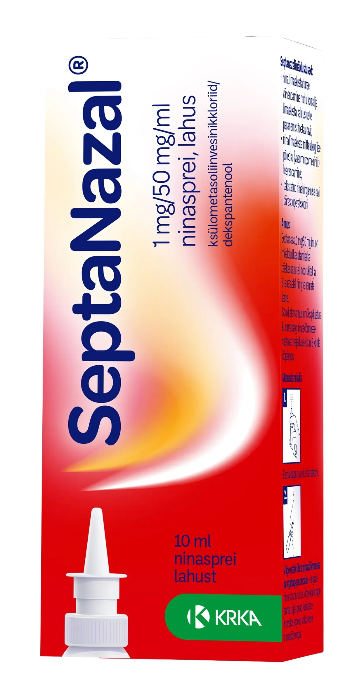 SEPTANAZAL NINASPREI 1MG+50MG/1ML 10ML N1 - Tootepilt 