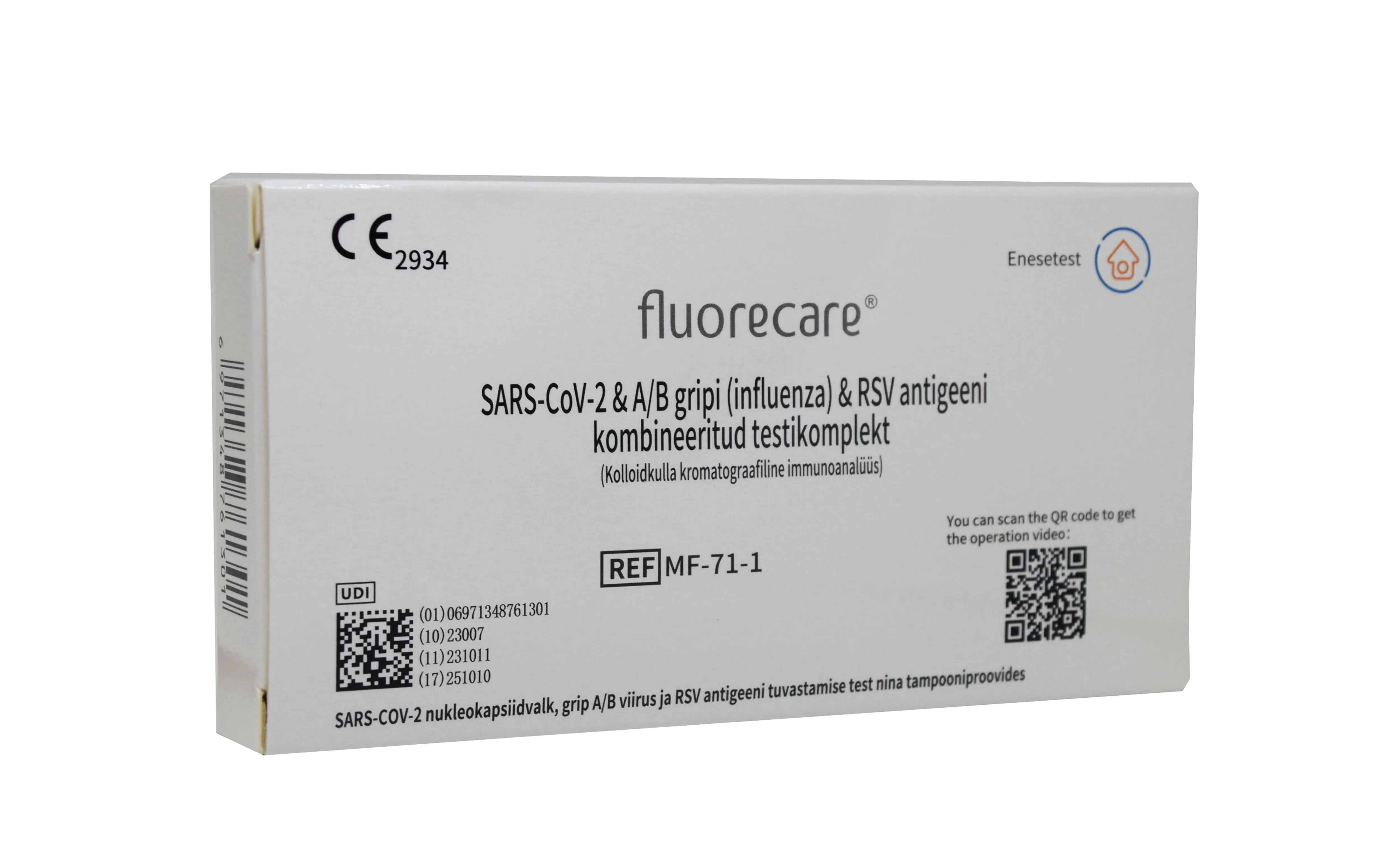 ANTIGEENI KIIRTEST SARS COV-2, A/B GRIPIVIIRUS JA RSV FLUORECARE N1 - Tootepilt 