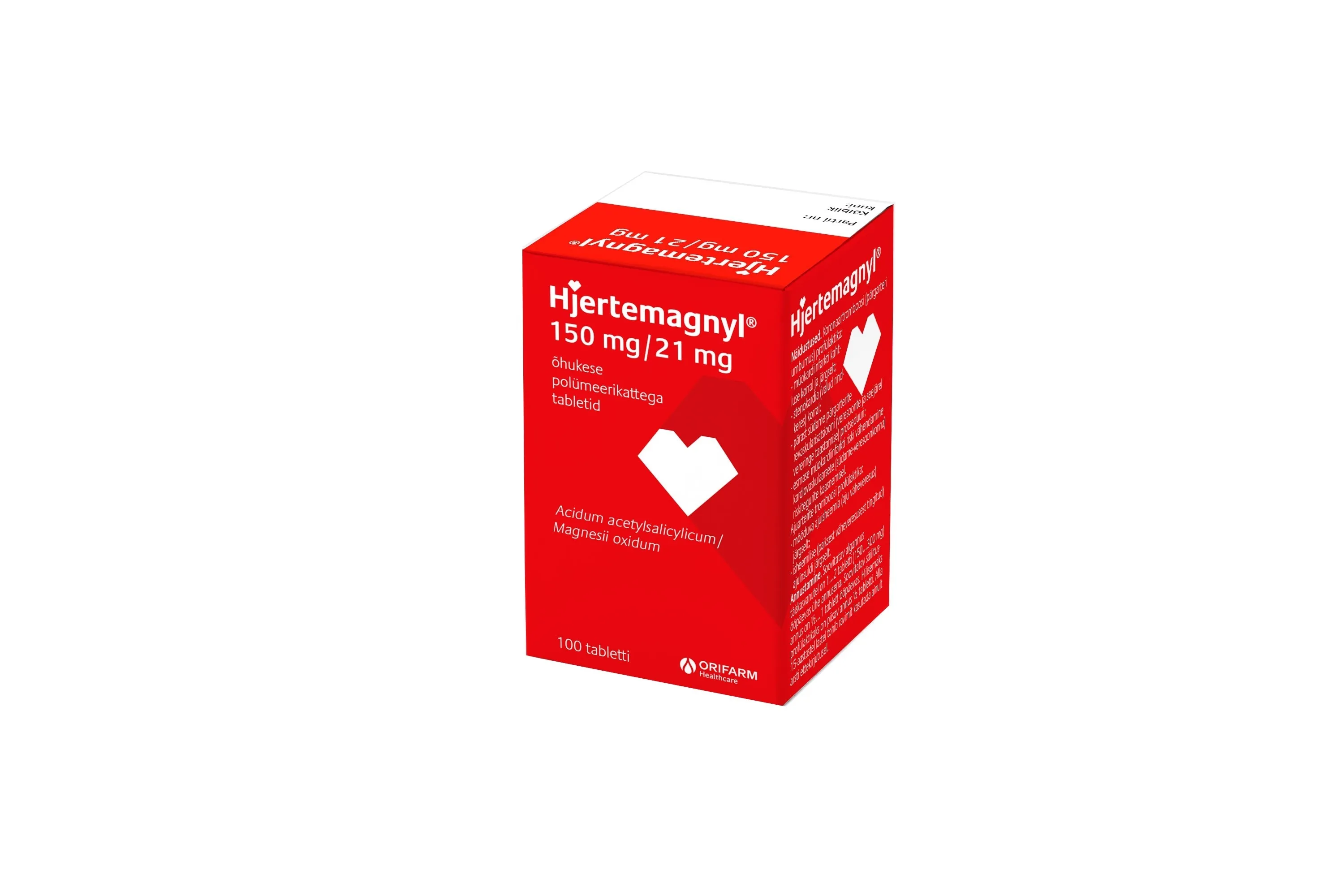 HJERTEMAGNYL TBL 150MG+21MG N100 - Tootepilt 