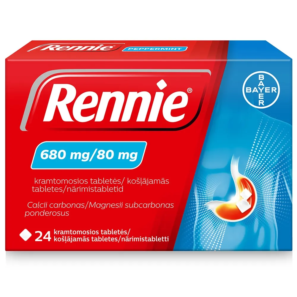 RENNIE NÄRIMISTBL 680MG+80MG N24 - Tootepilt 