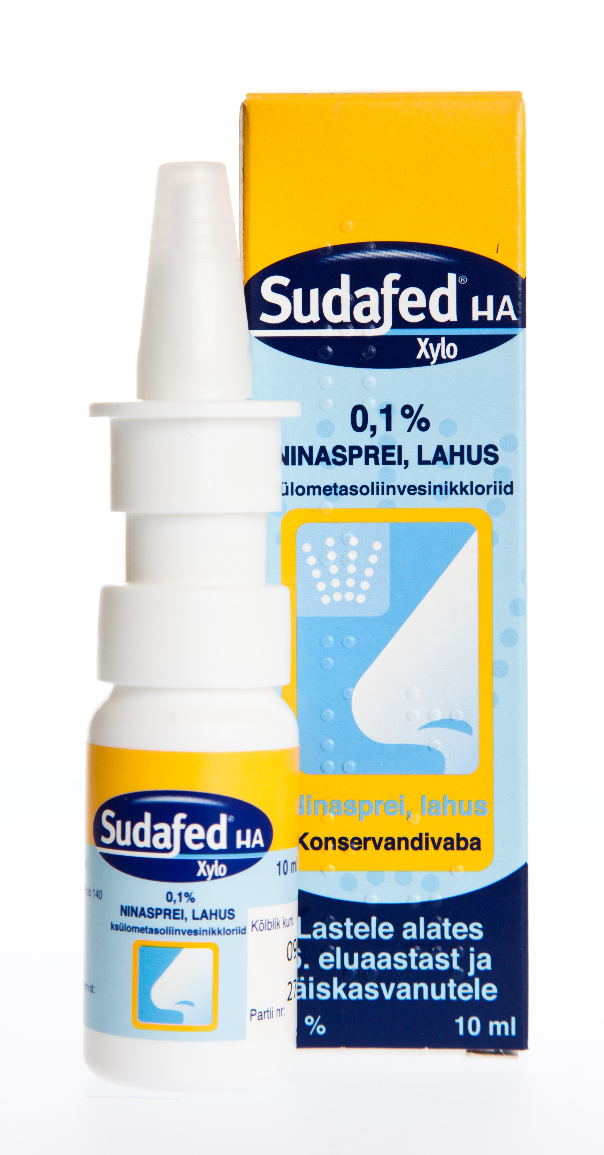 SUDAFED HA XYLO NINASPREI 1MG/ML 10ML - Tootepilt 