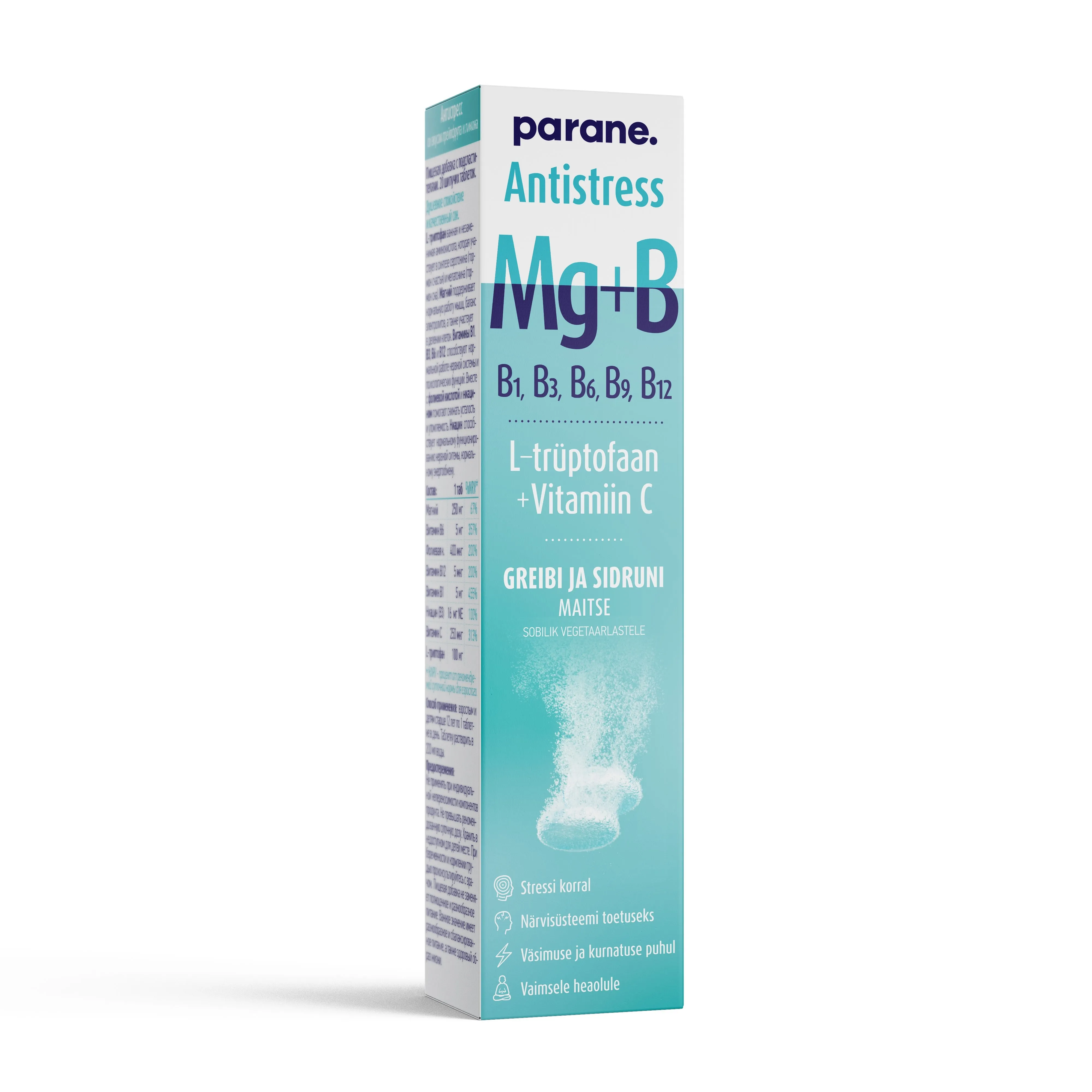 PARANE ANTISTRESS MG + B KOMPLEKS KIHISEVAD TBL N20 - Tootepilt 