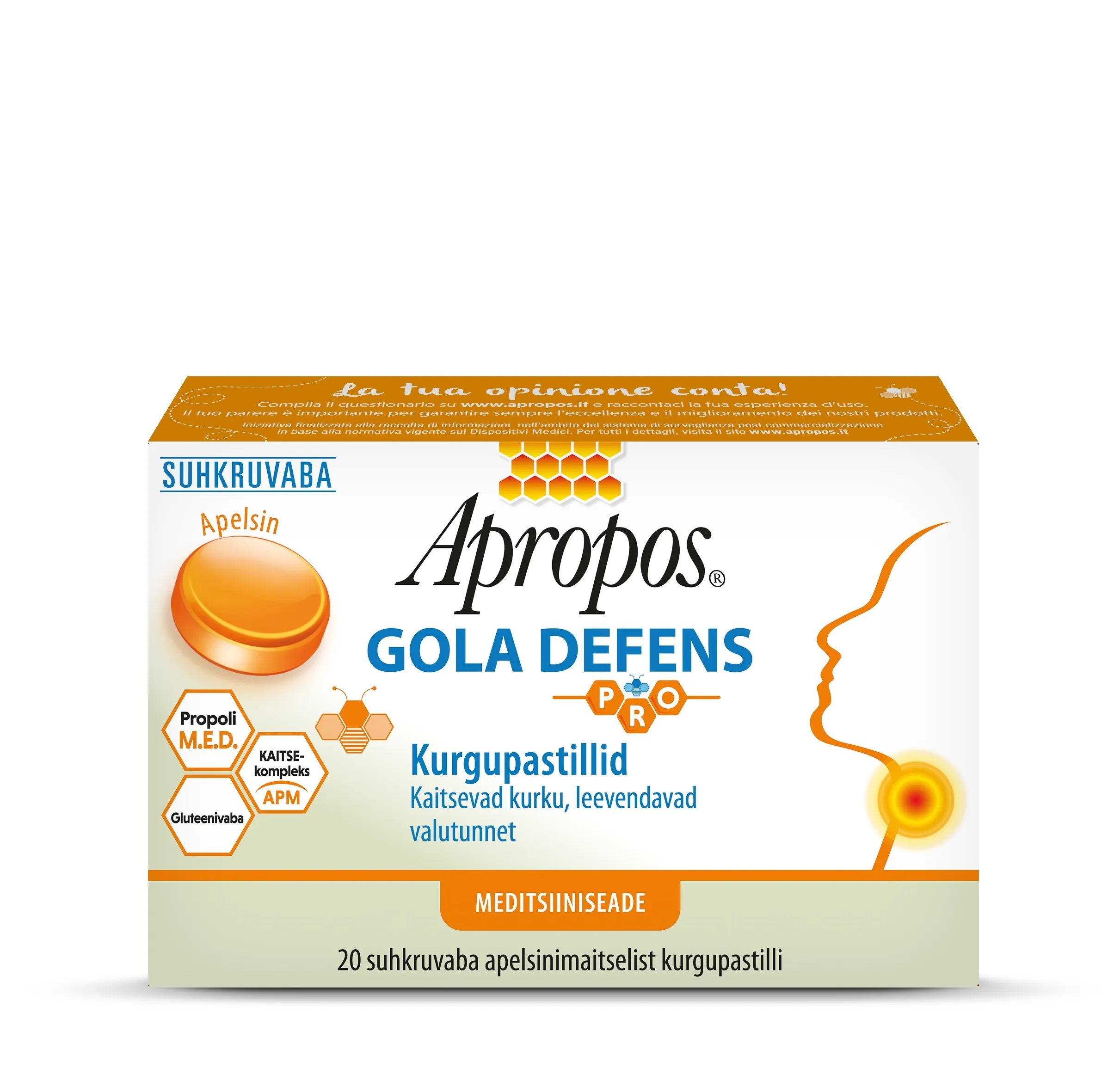APROPOS GOLA DEFENS PASTILLID APELSIN N20 - Tootepilt 