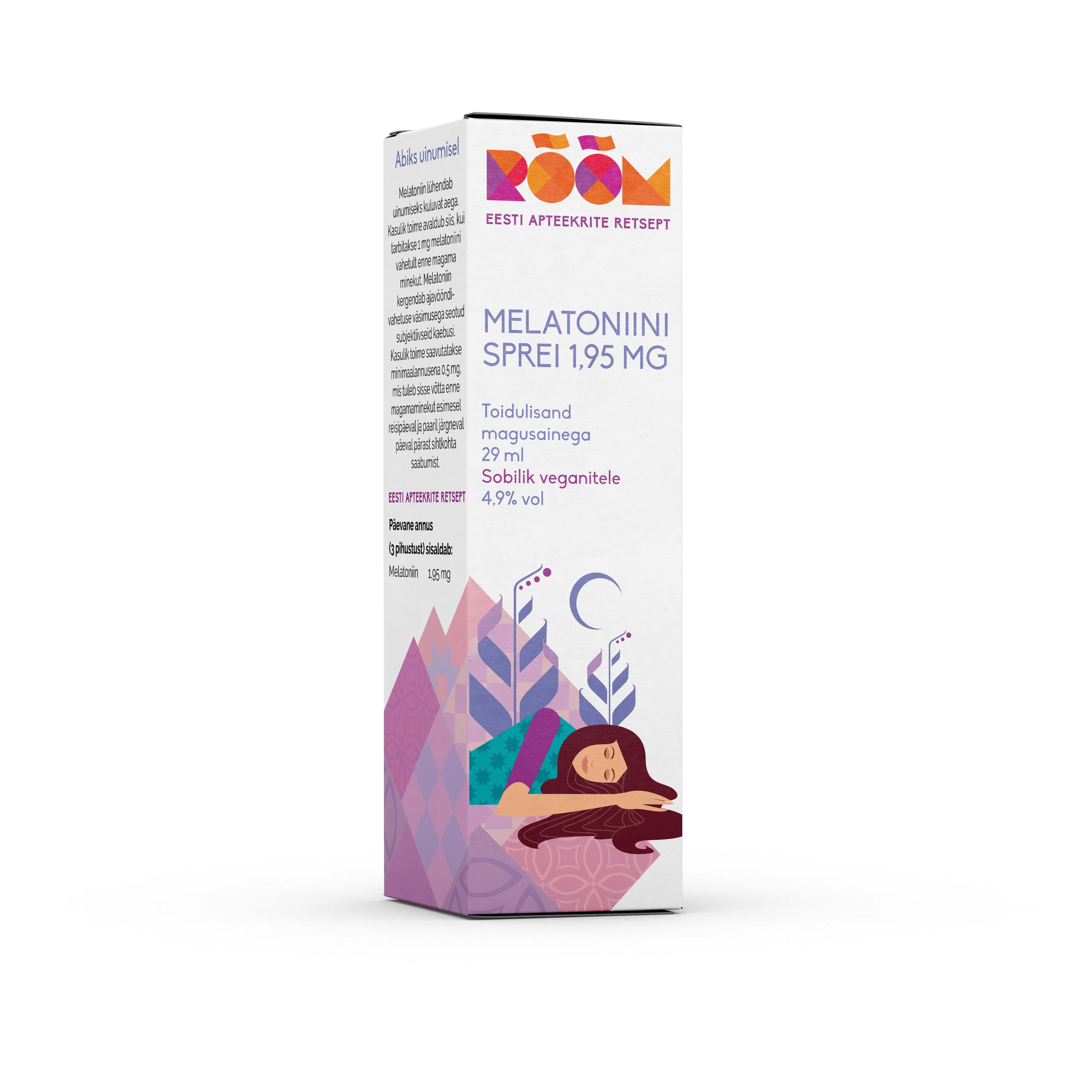 RÕÕM MELATONIINI SPREI 1,95MG 29ML - Tootepilt 