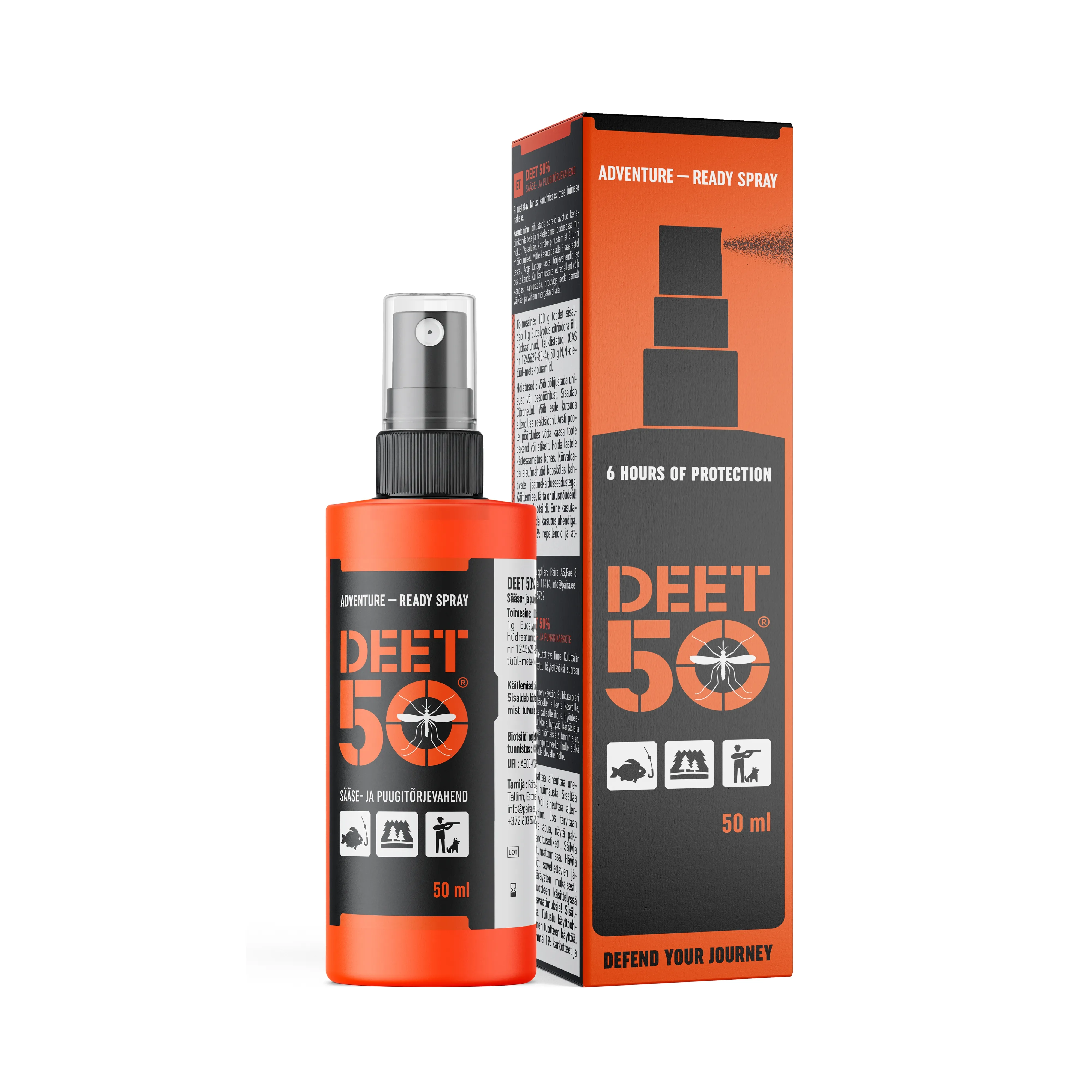 DEET 50 SÄÄSE- JA PUUGITÕRJEVAHEND 50ML - Tootepilt 