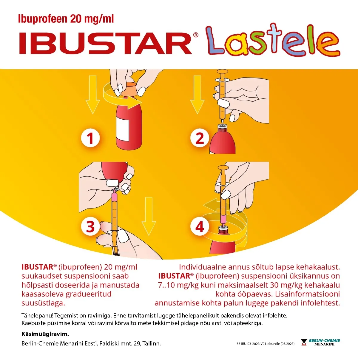 IBUSTAR SUUKAUDNE SUSP 100MG/5ML 100ML - Tootepilt 4