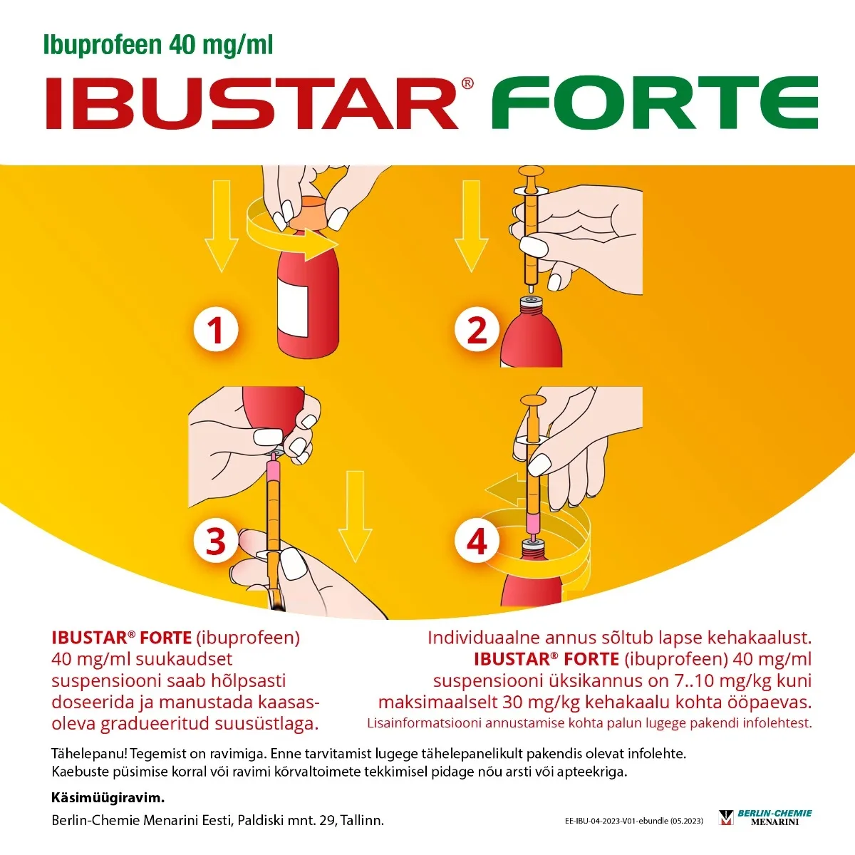 IBUSTAR FORTE SUUKAUDNE SUSP 40MG/ML 100ML - Tootepilt 4