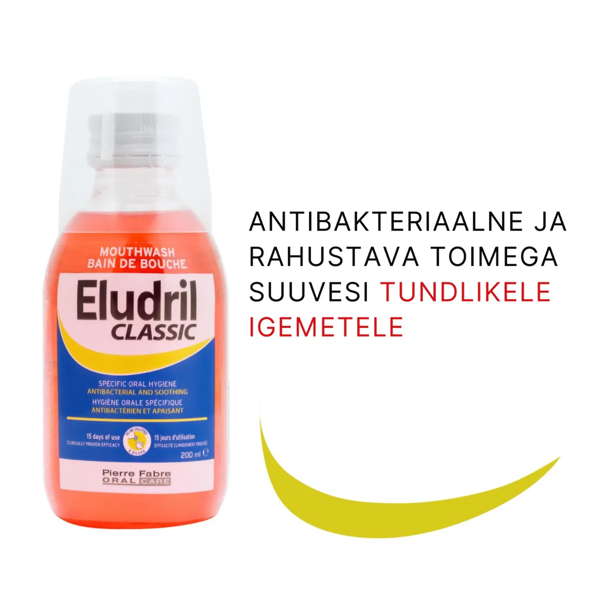 ELUDRIL SUUVESI CLASSIC KLOORHEKSIDIINIGA 0,1% 200ML - Tootepilt 1