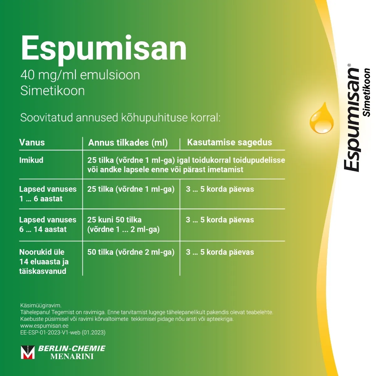 ESPUMISAN L EMULSIOON 40MG/ML 30ML - Tootepilt 5