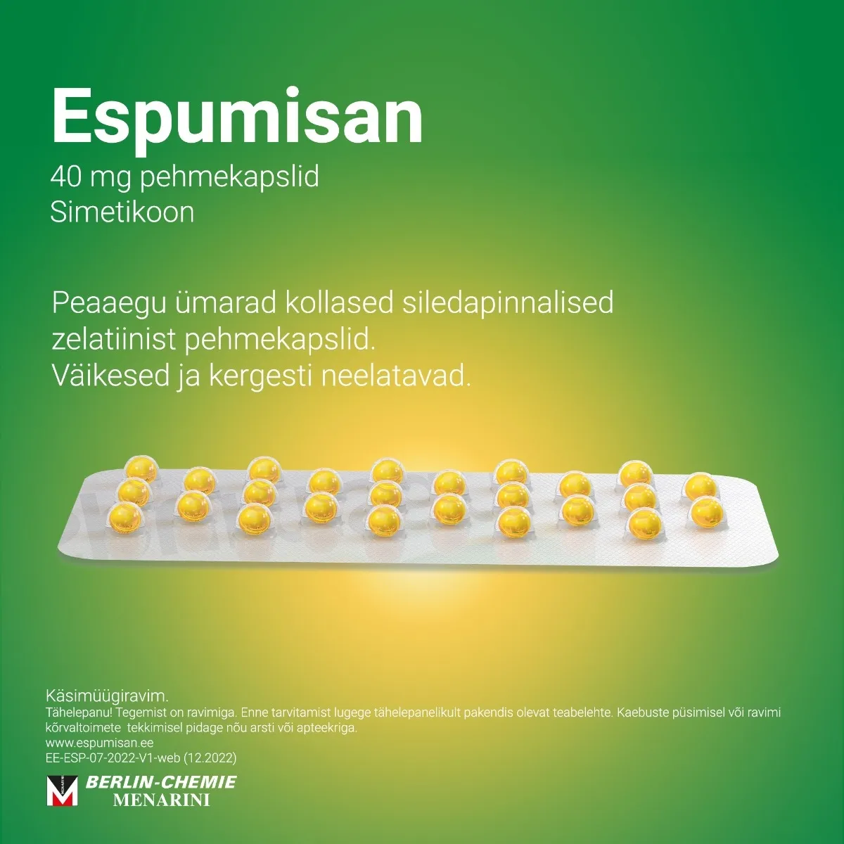 ESPUMISAN PEHMEKAPSEL 40MG N50 - Tootepilt 2