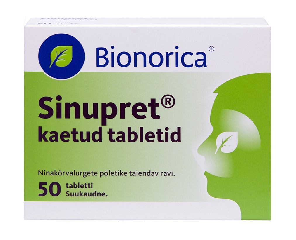 SINUPRET KAETUD TBL 6MG+18MG+18MG+18MG+18MG N50 - Tootepilt 