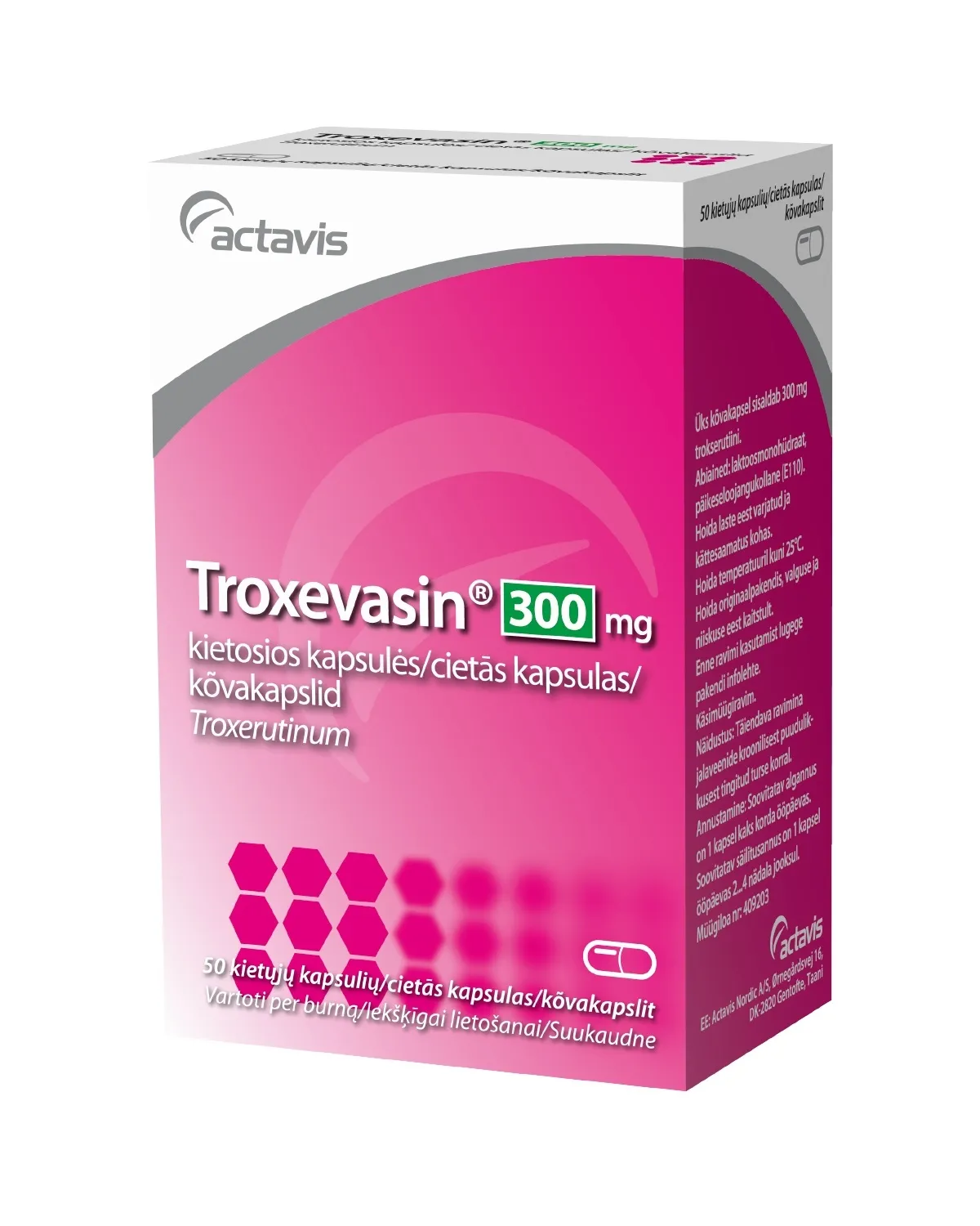 TROXEVASIN CAPS 300MG N50 - Tootepilt 