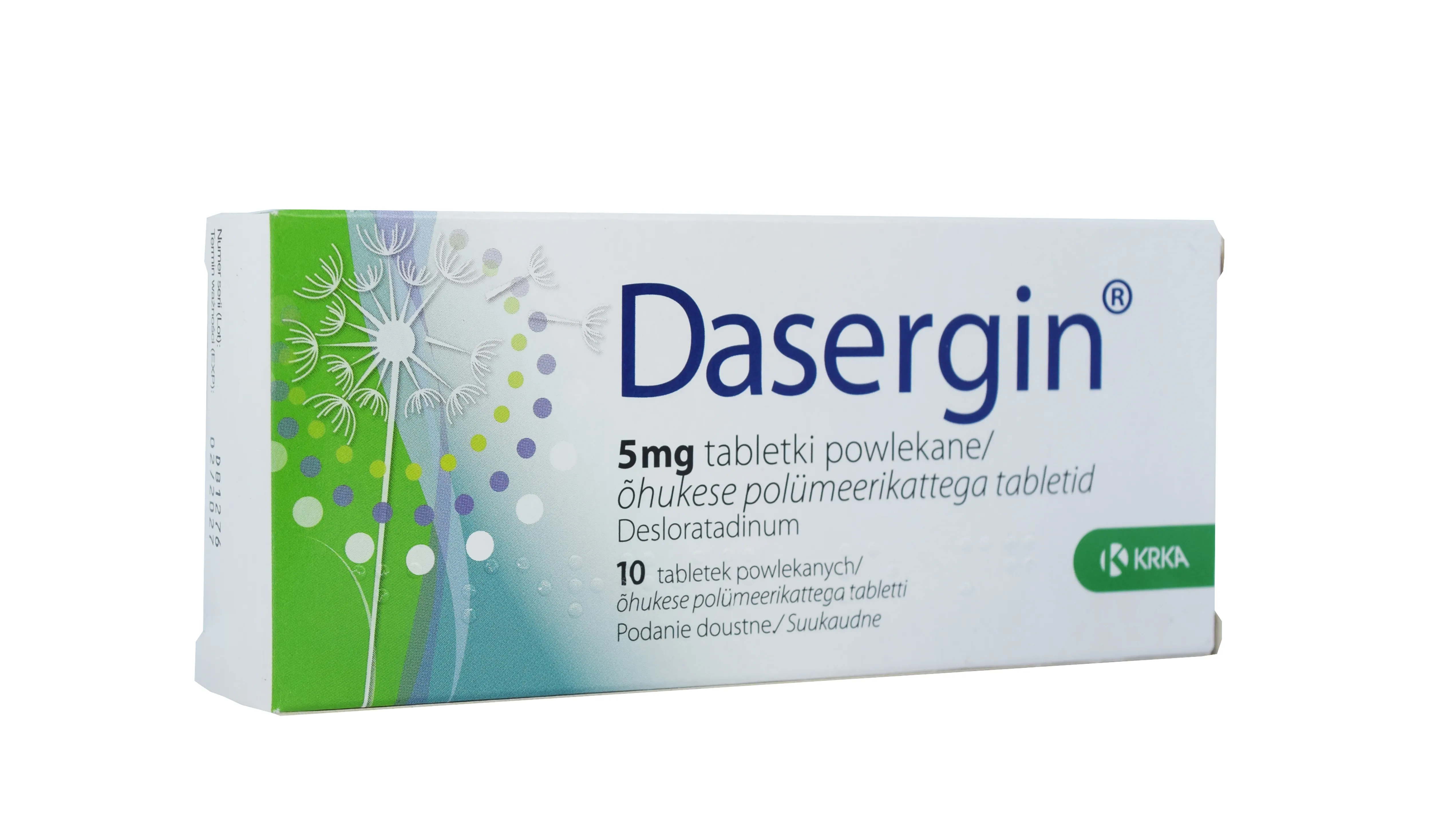 DASERGIN ÕHUKESE POLÜMEERKATTEGA TBL 5MG N10 - Tootepilt 