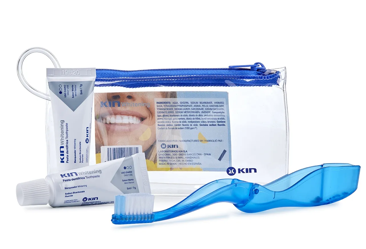 KIN WHITENING REISIKOMPLEKT HAMBAHARI+HAMBAPASTA 2X5ML - Tootepilt 