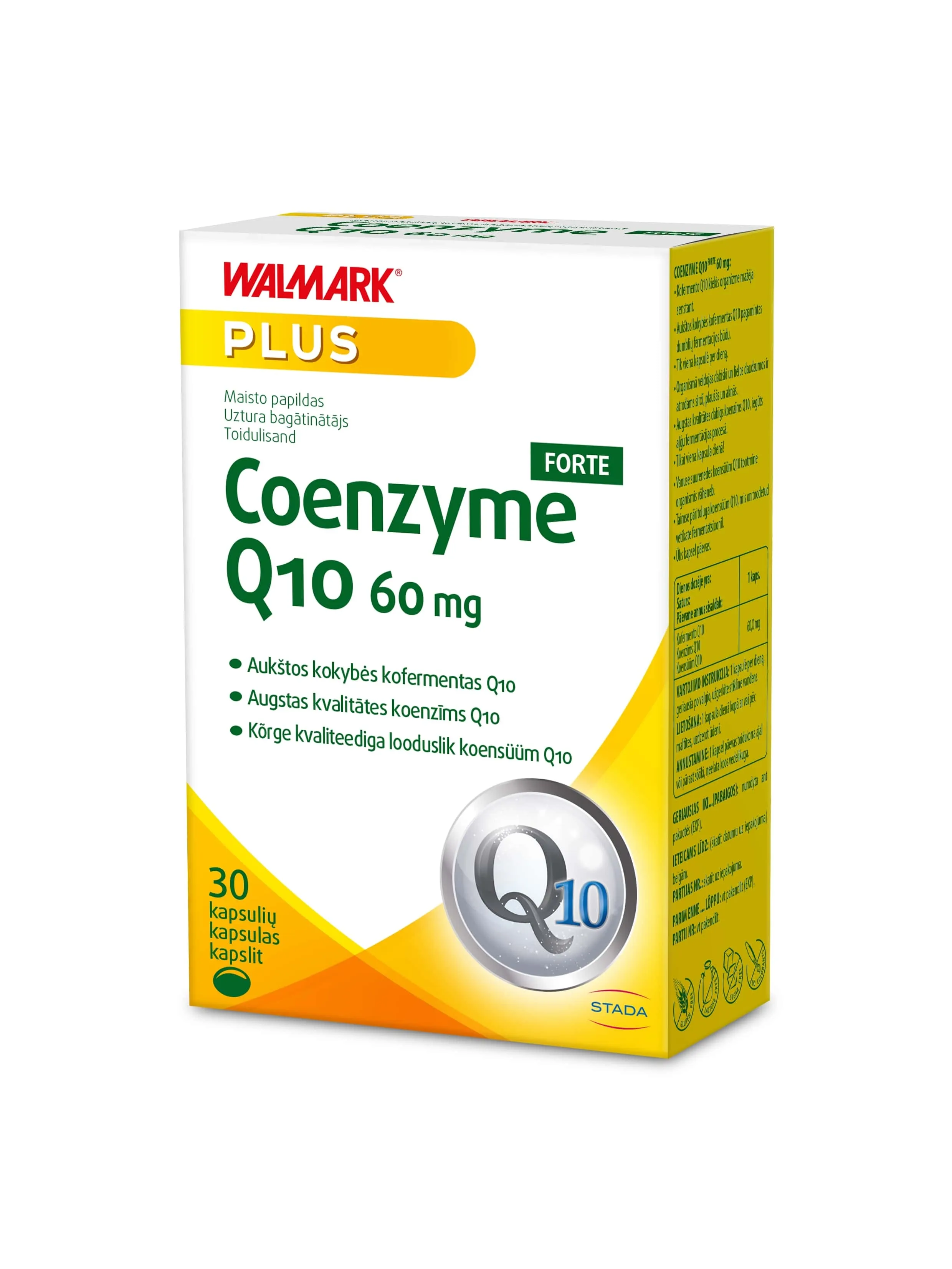 WALMARK KOENSÜÜM Q10 FORTE 60MG KAPSLID N30 - Tootepilt 