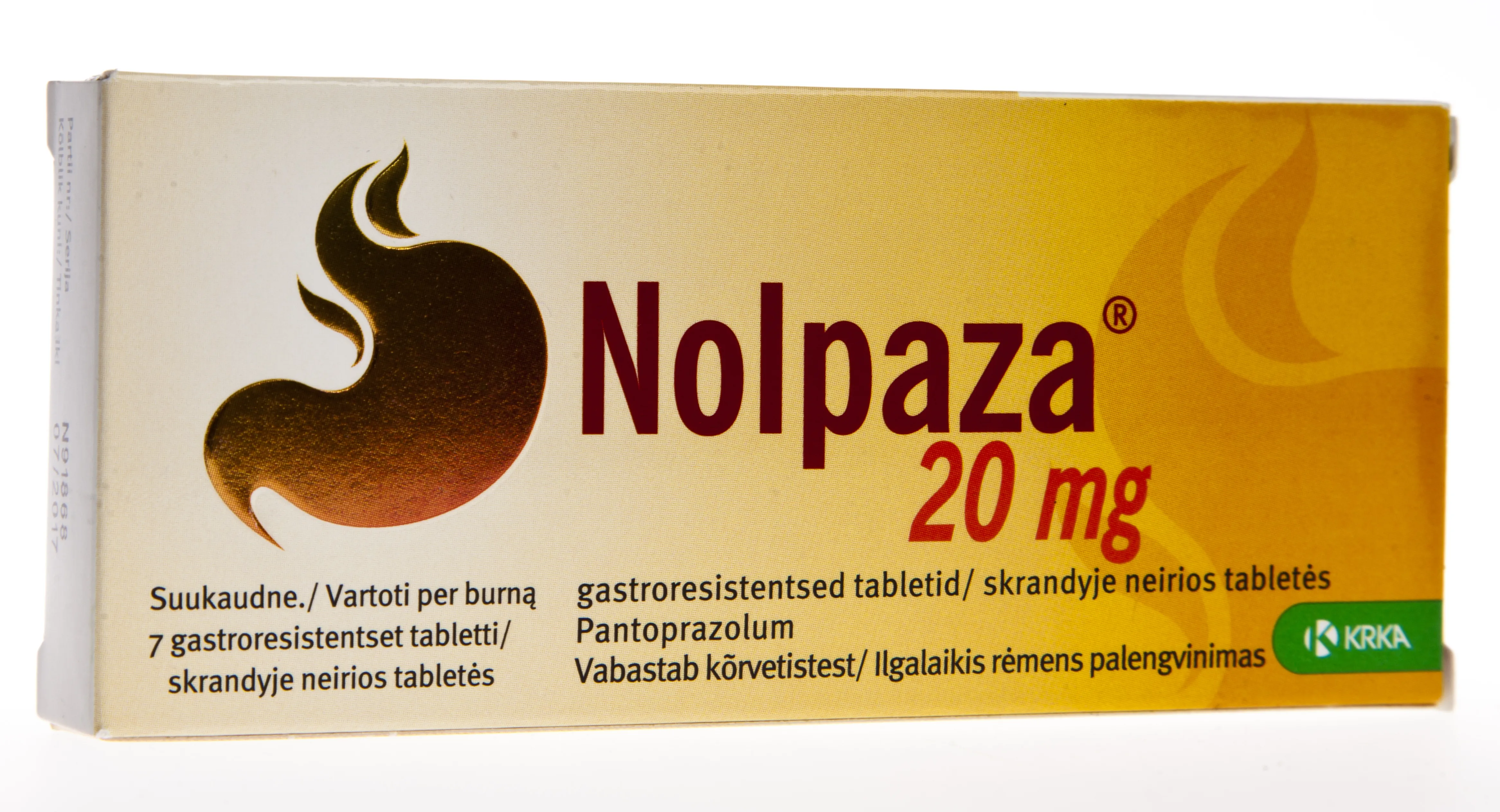 NOLPAZA GASTRORESISTENTNE TBL 20MG N7 - Tootepilt 