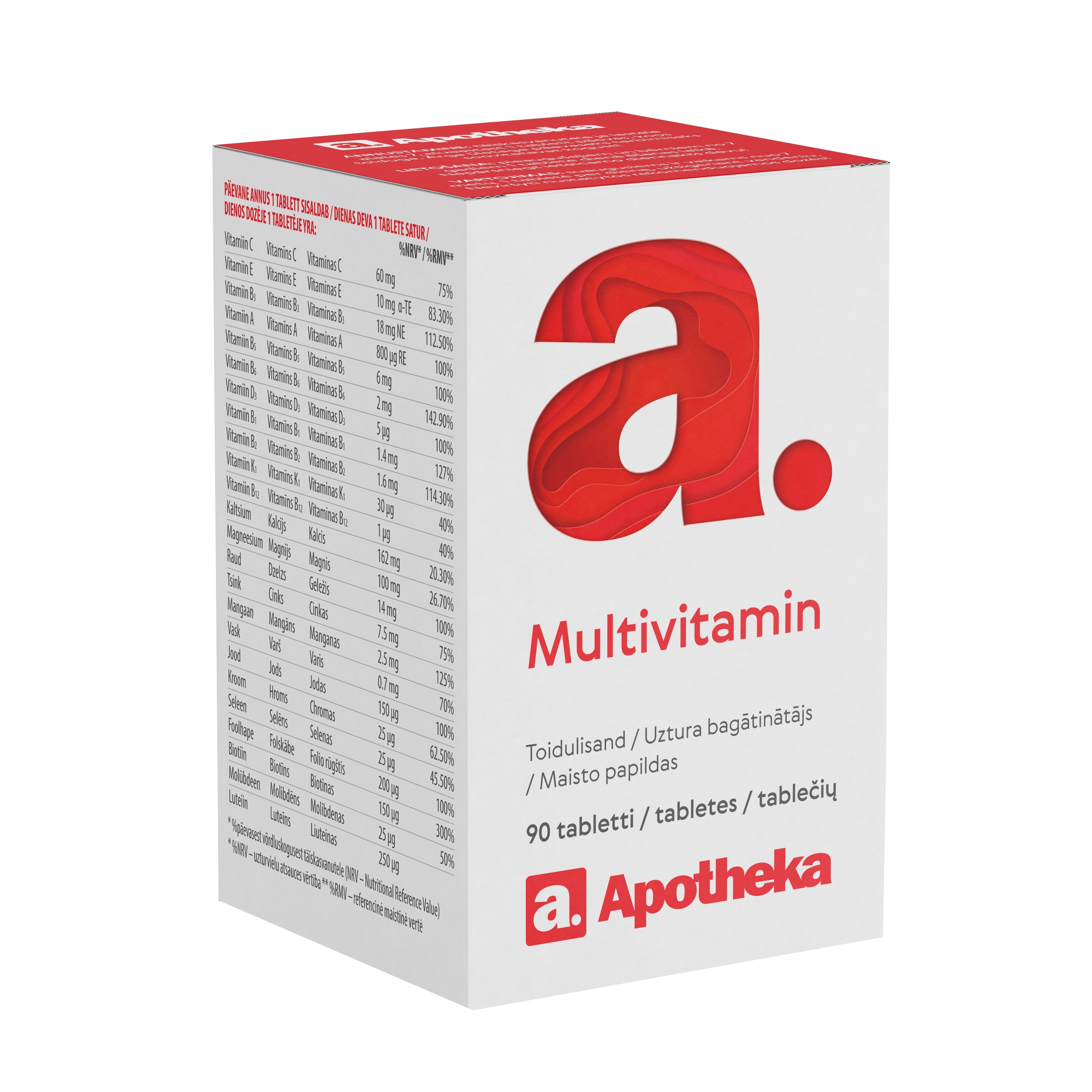 A. MULTIVITAMIN TBL N90 - Tootepilt 