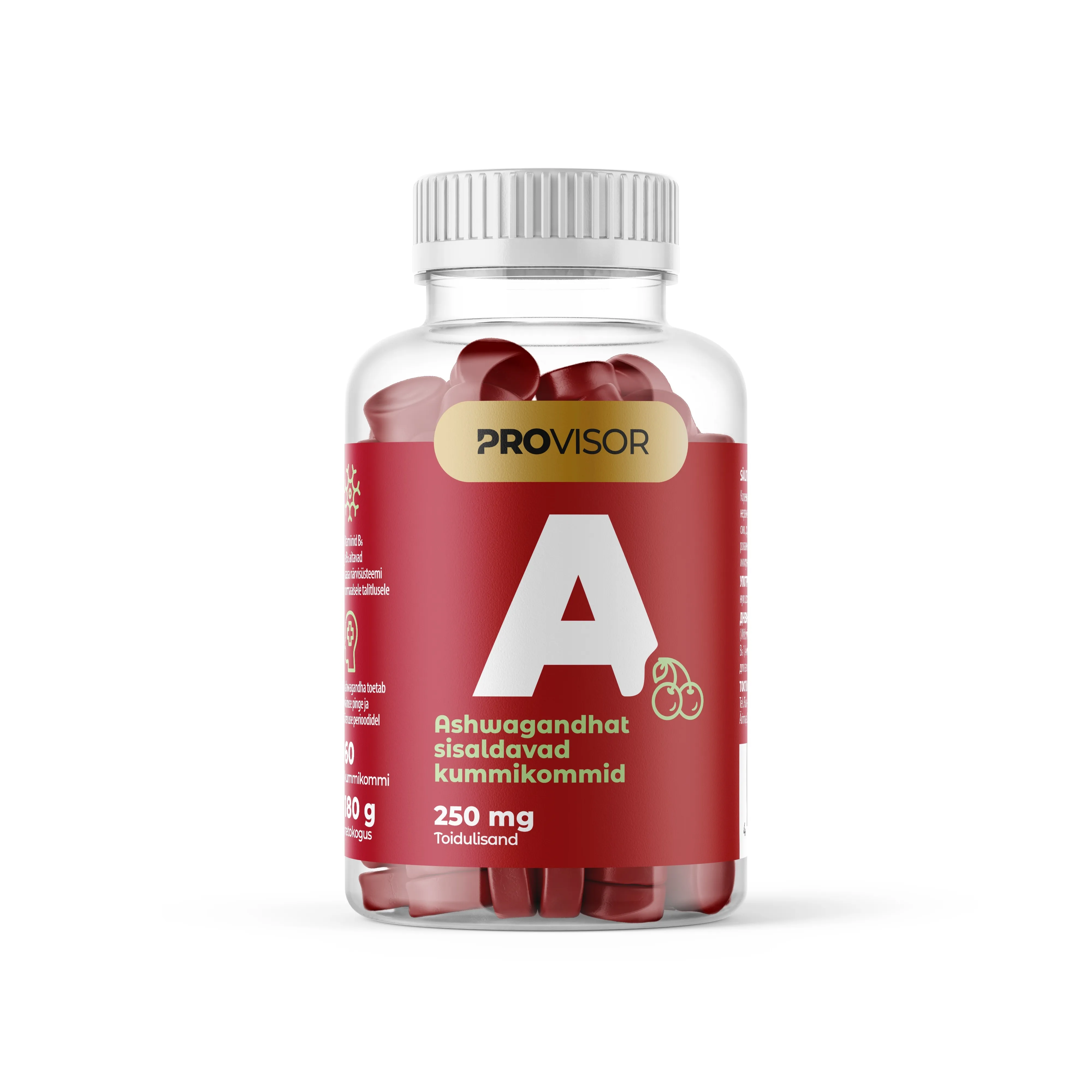 PROVISOR ASHWAGANDHA KUMMIKOMMID 250MG N60 - Tootepilt 