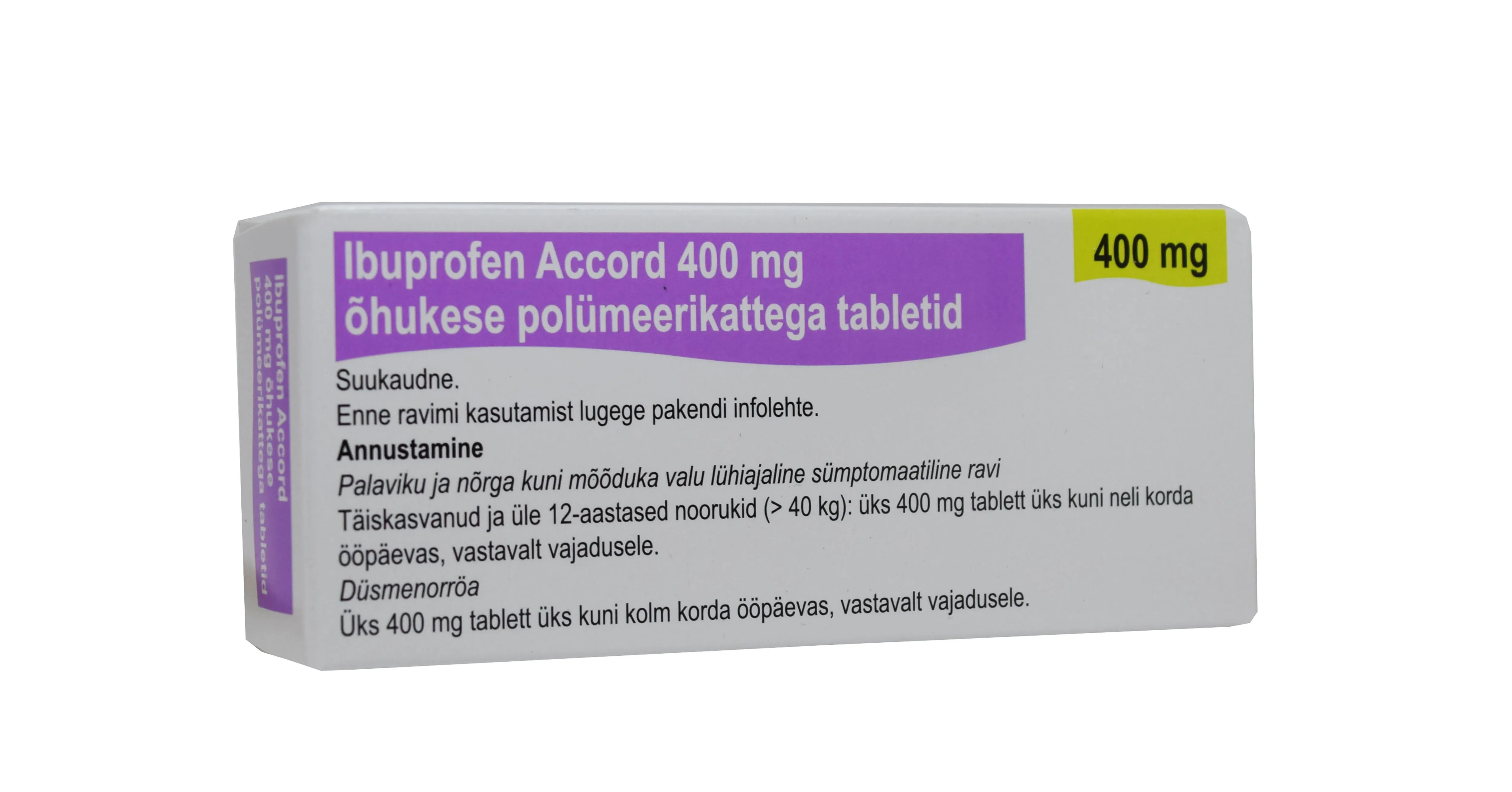 IBUPROFEN ACCORD KAETUD TBL 400MG N30 - Tootepilt 