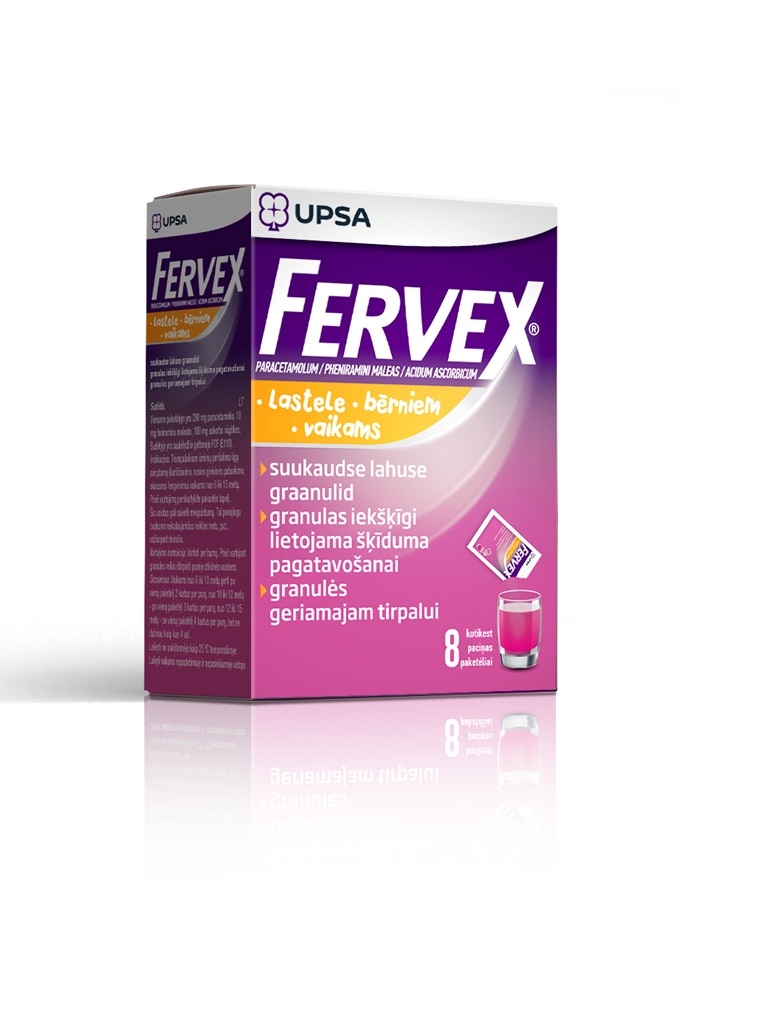 FERVEX 280+10+100MG N8 SUUKAUDSE LAHUSE GRAANULID - Tootepilt 