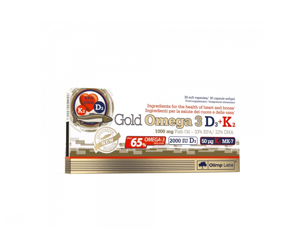 OLIMPLABS GOLD OMEGA-3+D3+K2 KAPSLID N30 - Tootepilt 