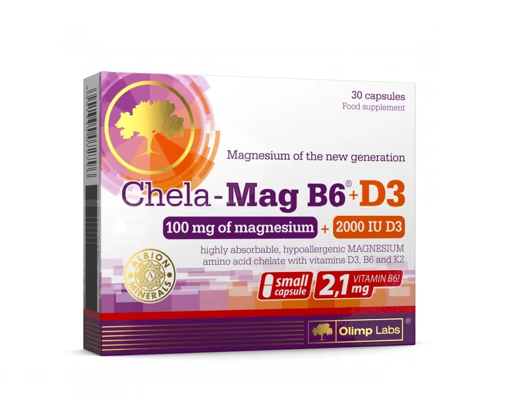 OLIMPLABS CHELA-MAG B6+D3 KAPSLID N30 - Tootepilt 