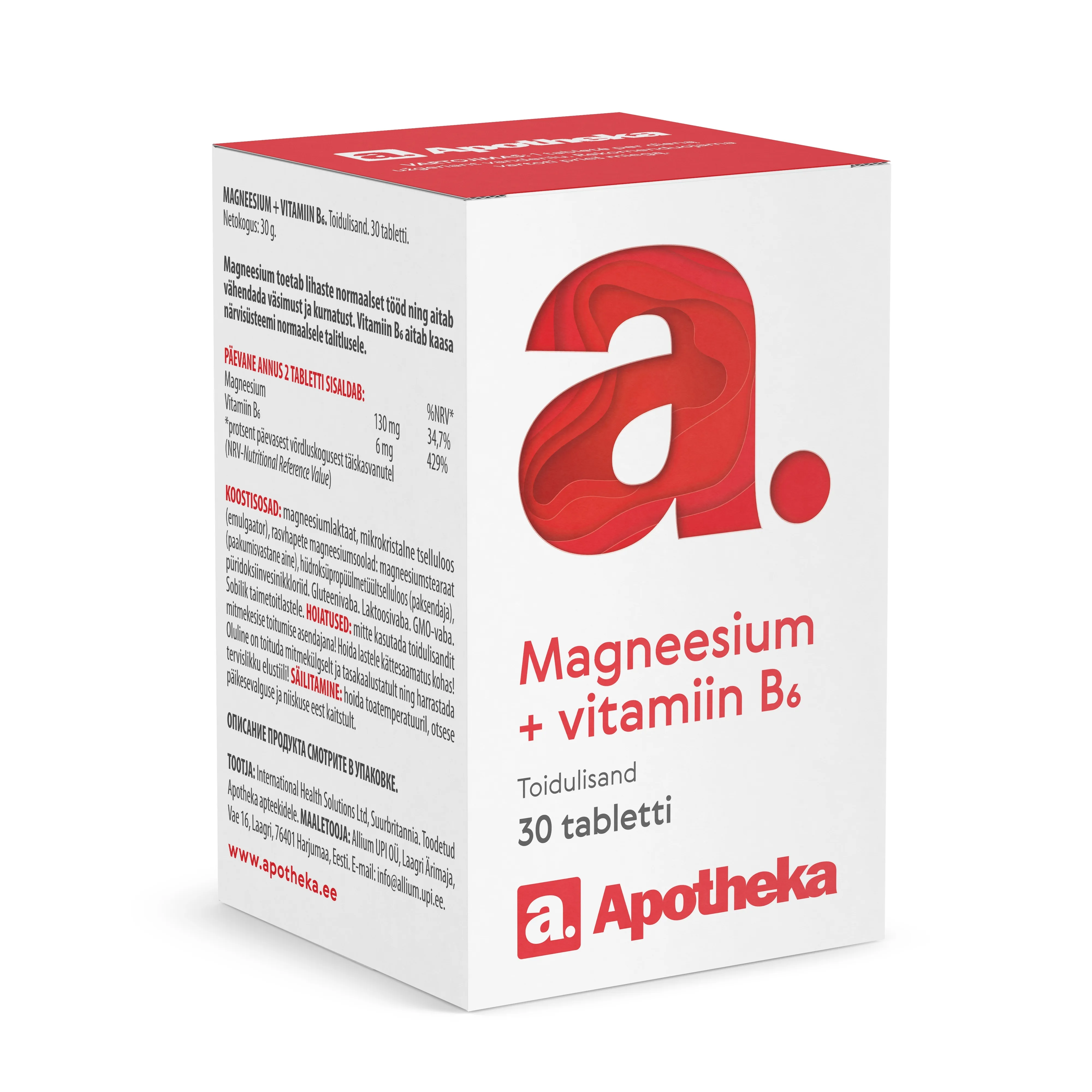 A. MAGNEESIUM +VITAMIIN B6 TBL N30 - Tootepilt 2