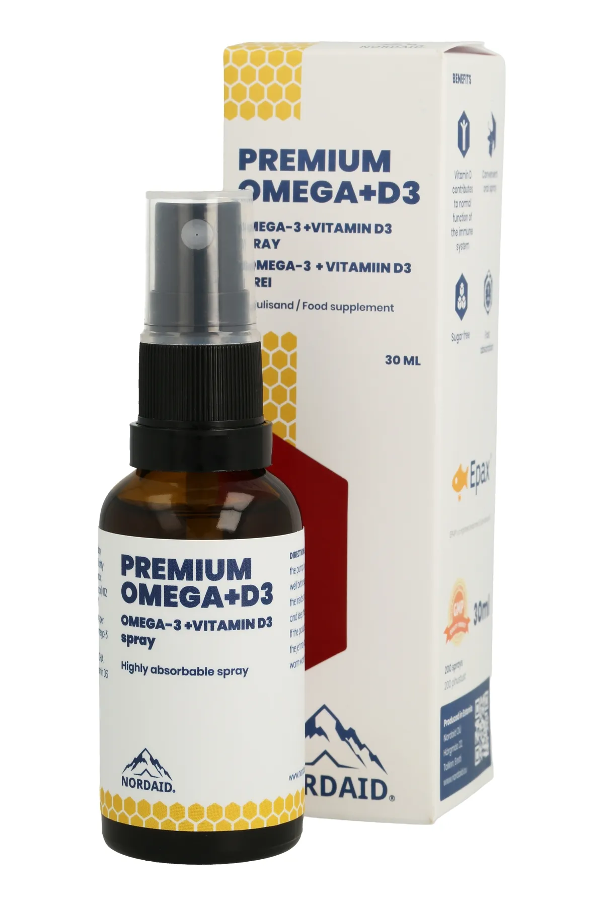 NORDAID PREMIUM OMEGA+D3 SPREI 30ML - Tootepilt 