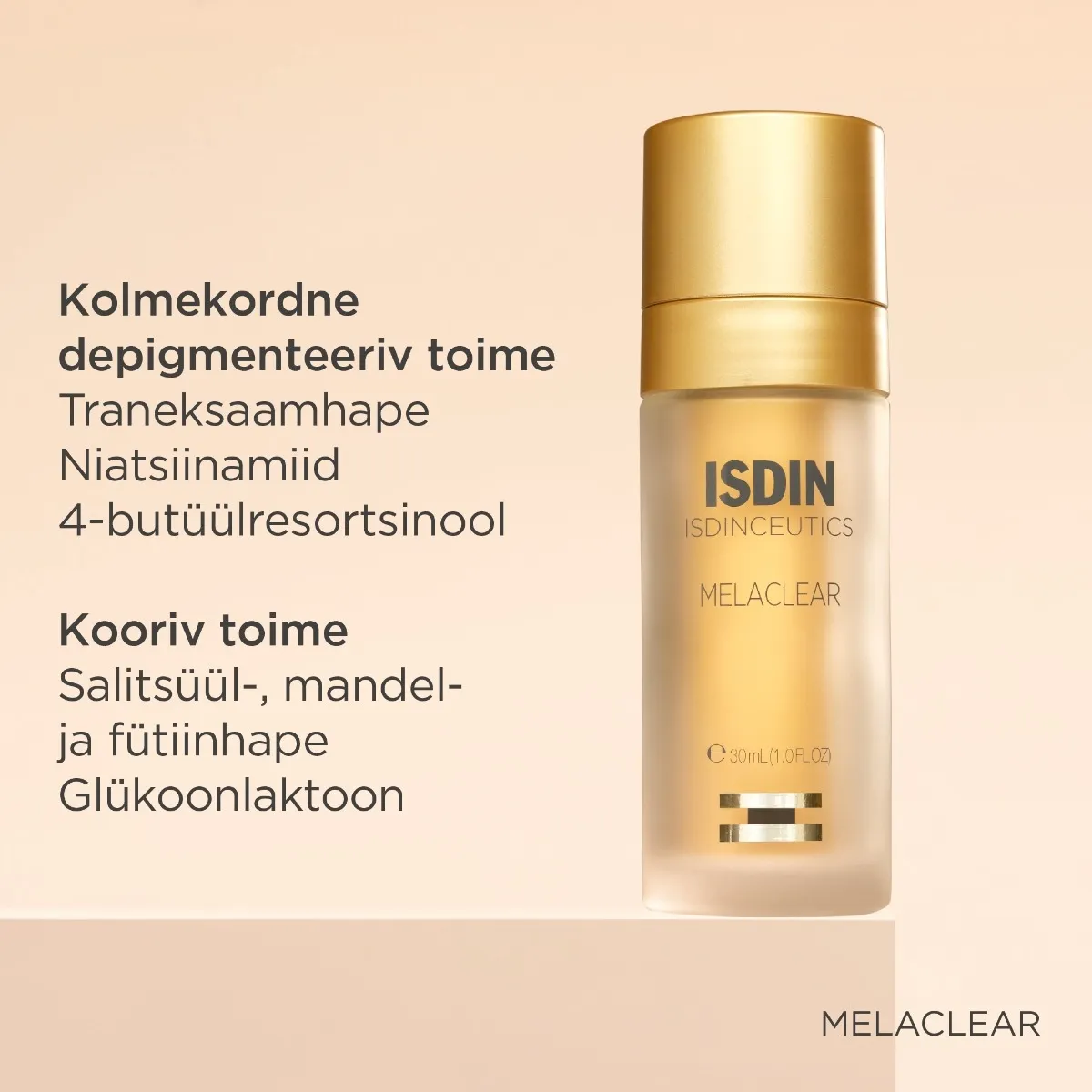 ISDIN MELACLEAR NÄOSEERUM PIGMENDILAIKUDELE 30ML - Tootepilt 4