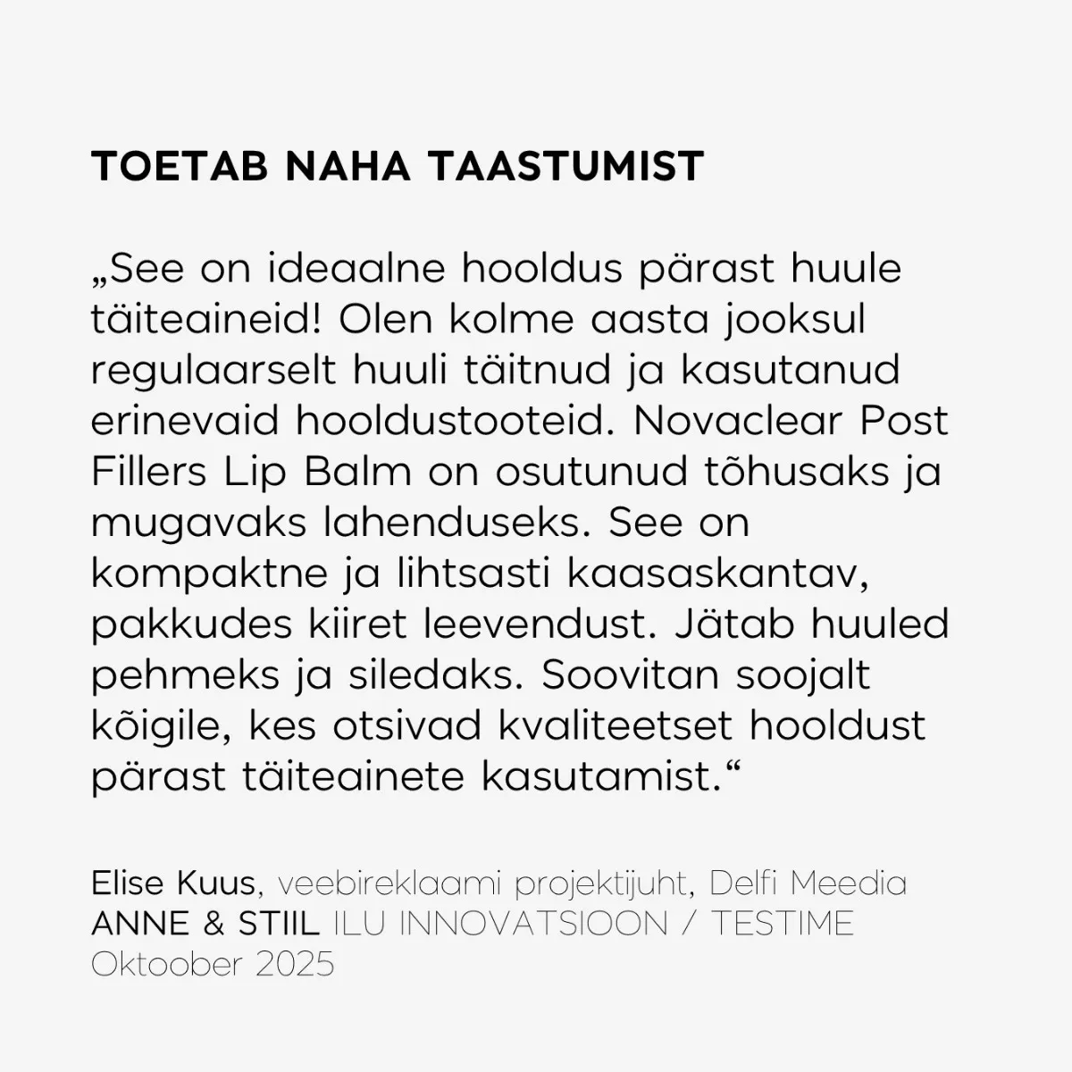 NOVACLEAR REPAIR HUULEPALSAM TÄITESÜSTIDE JÄRGNE 4,9G - Tootepilt 2