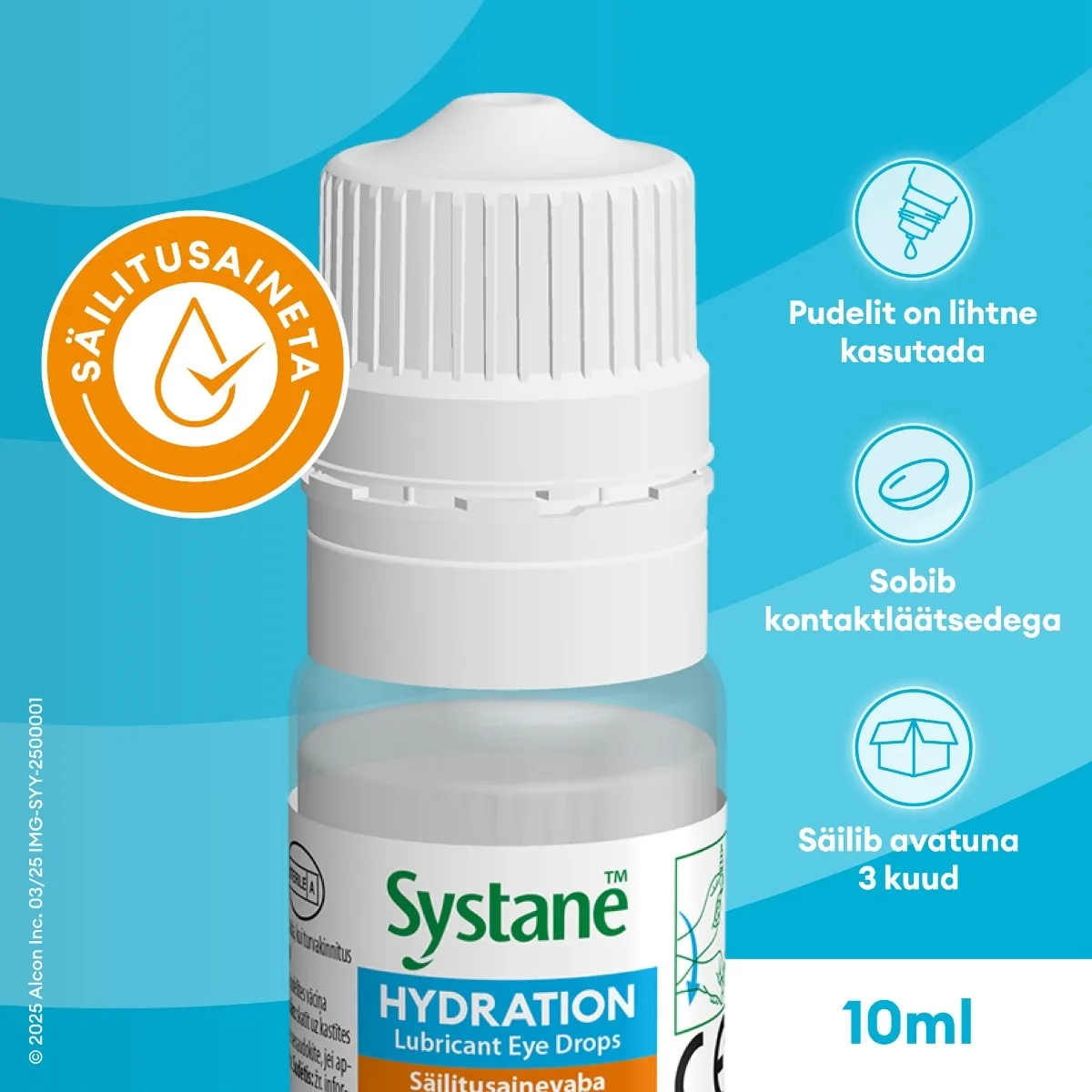 SYSTANE HYDRATION NIISUTAVAD SILMATILGAD SÄILITUSAINETA 10ML - Tootepilt 2