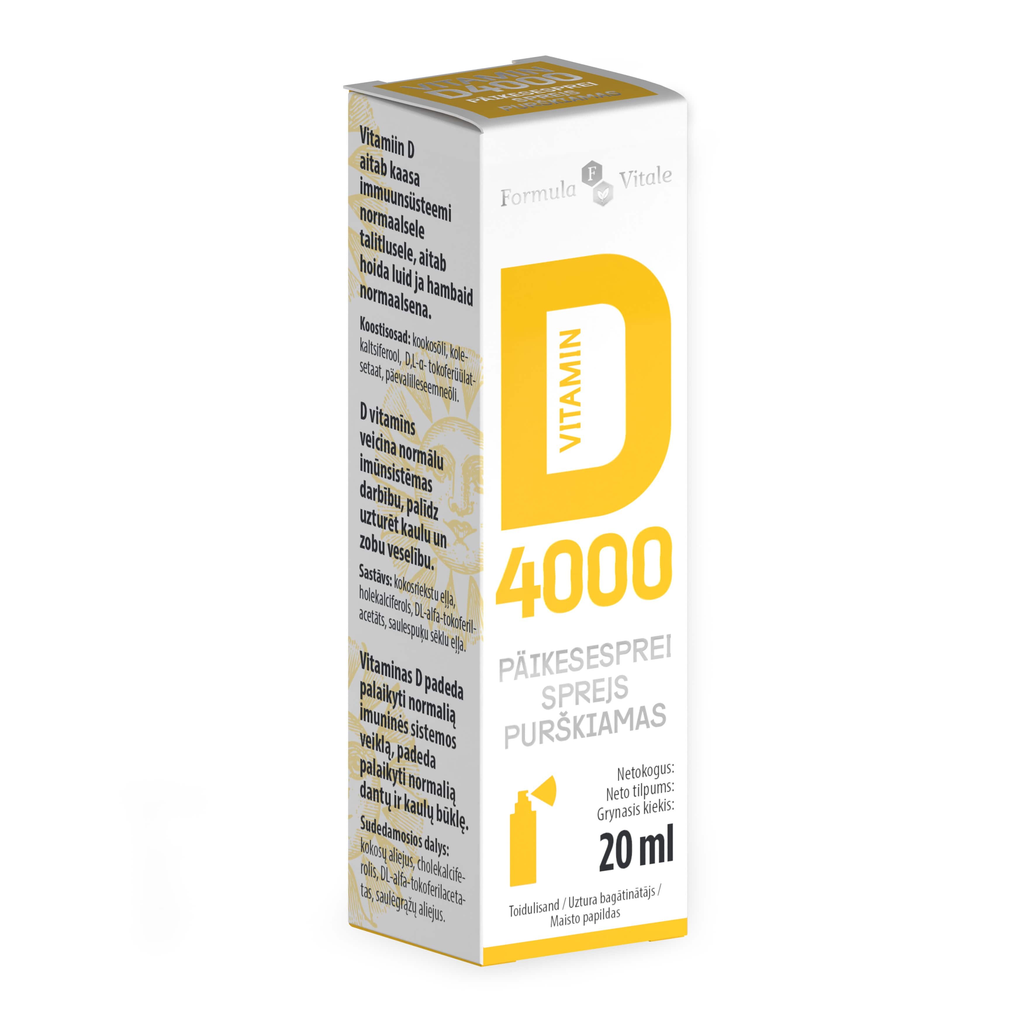 Formula Vitale D-vit päikesepihusti 4000IU 20ml