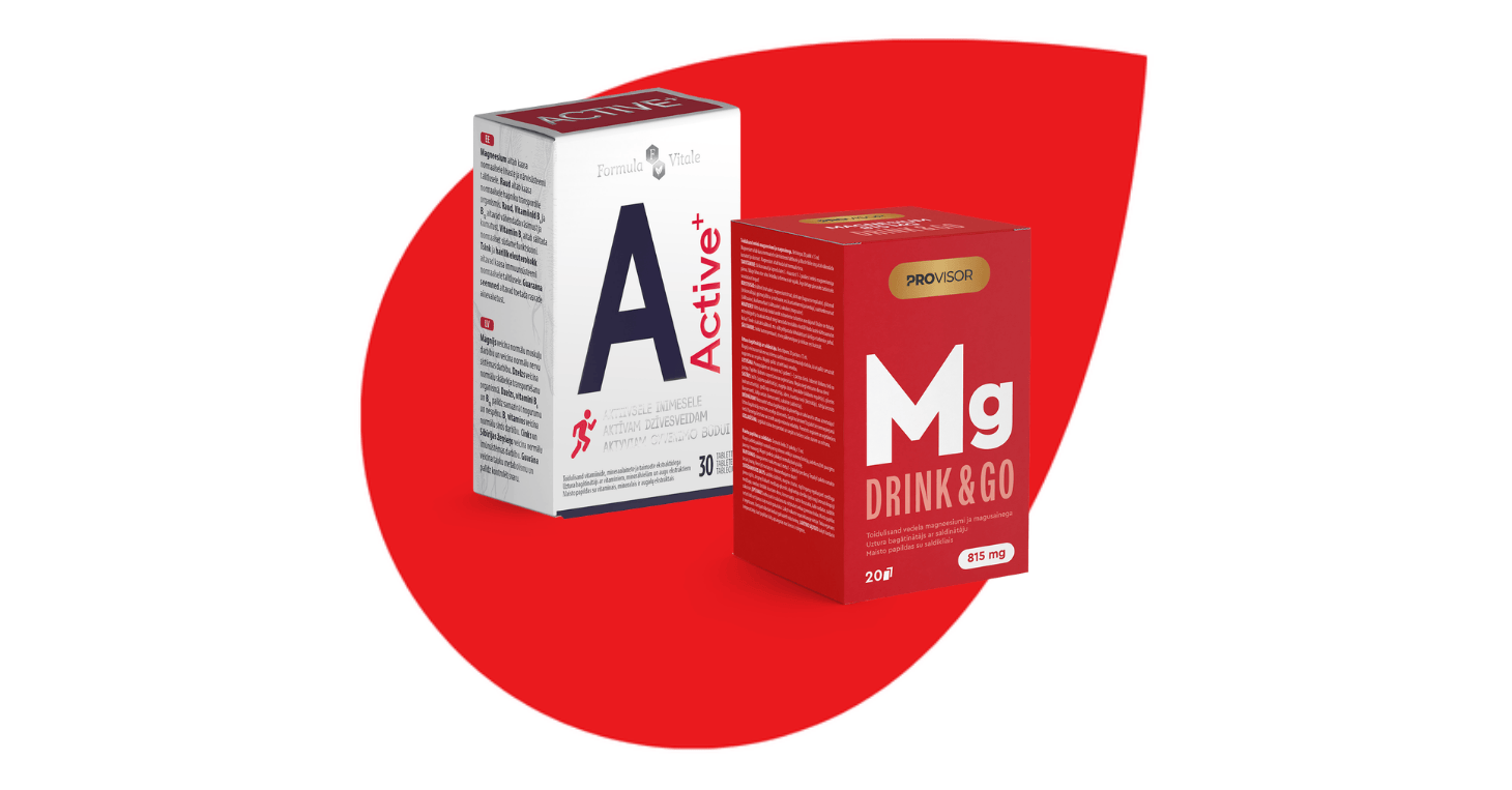 Formula Vitale Active+ ja Provisor Magnesium Drink and Go